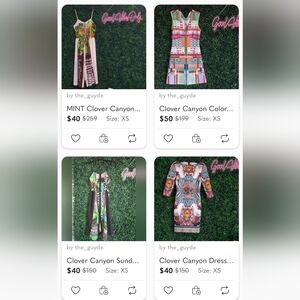 Bundle Of 4 Clover Canyon Colorful Women's Dresses Dress Skirt Lot XS